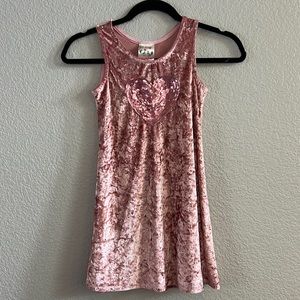 Jenna and Jessie Pink Velour Dress. Size 8